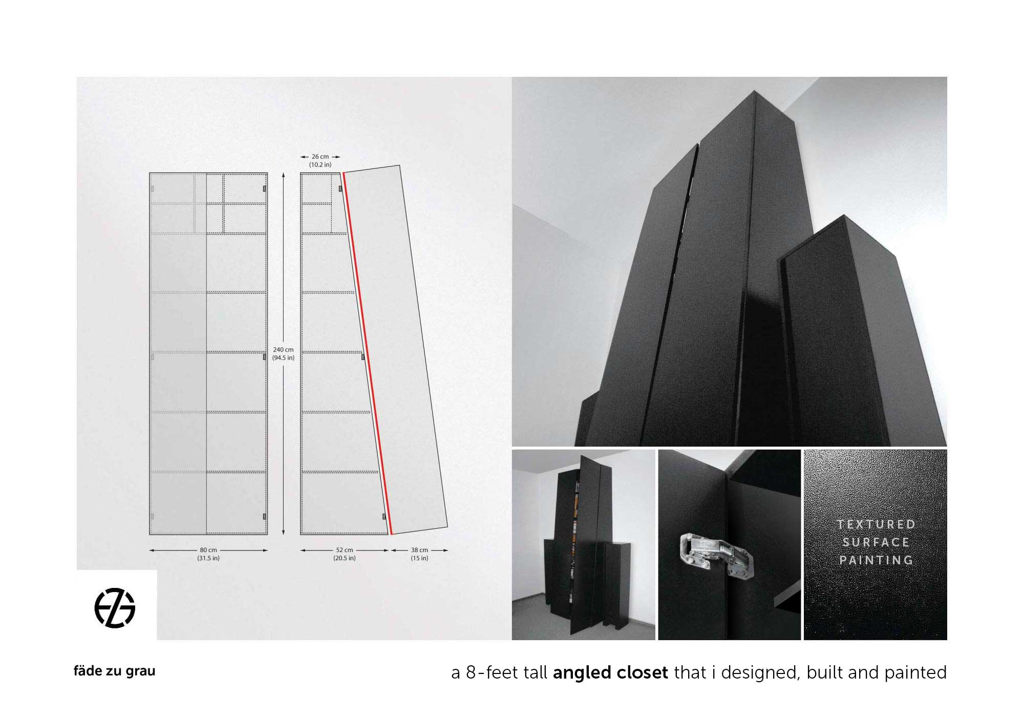 black closet designed and built by artist fade zu grau