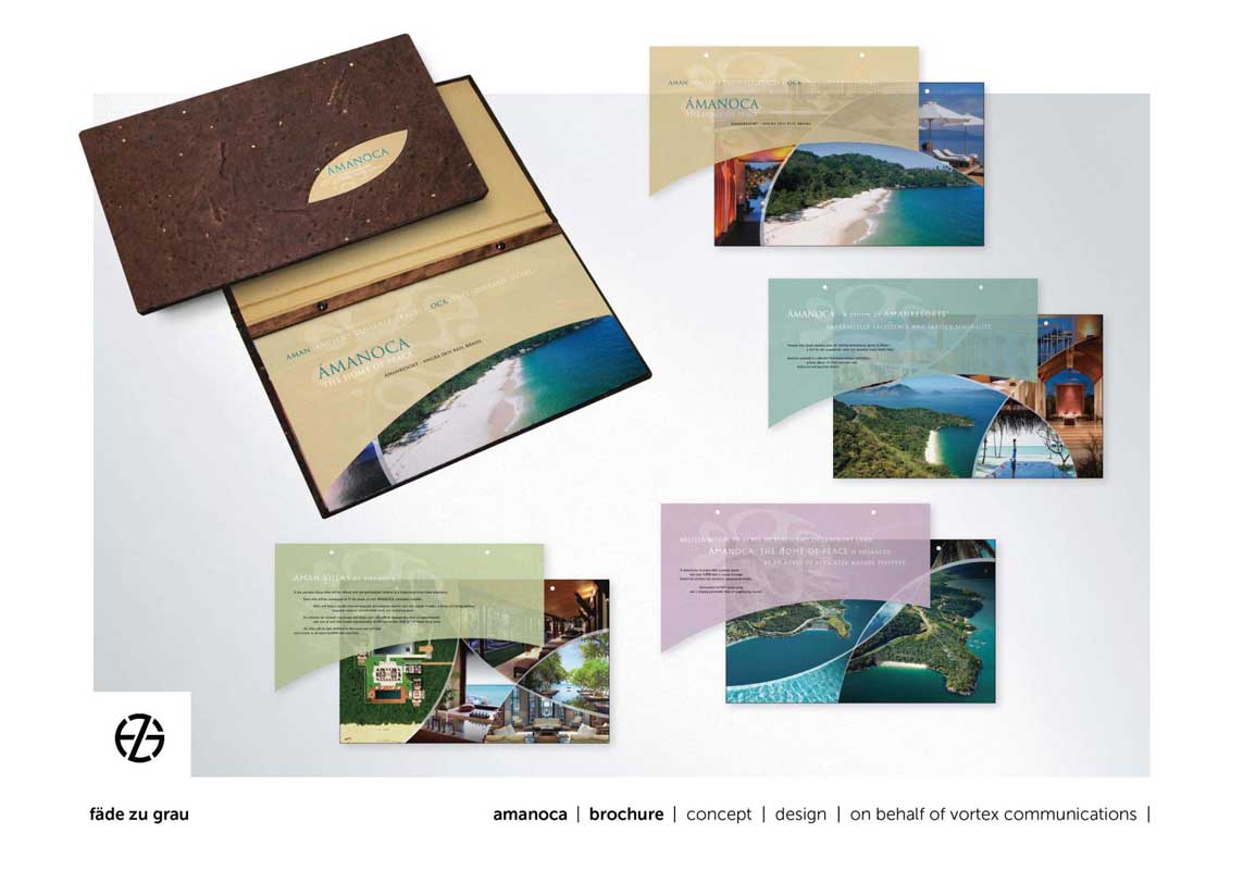 graphic design brochure for amanoca