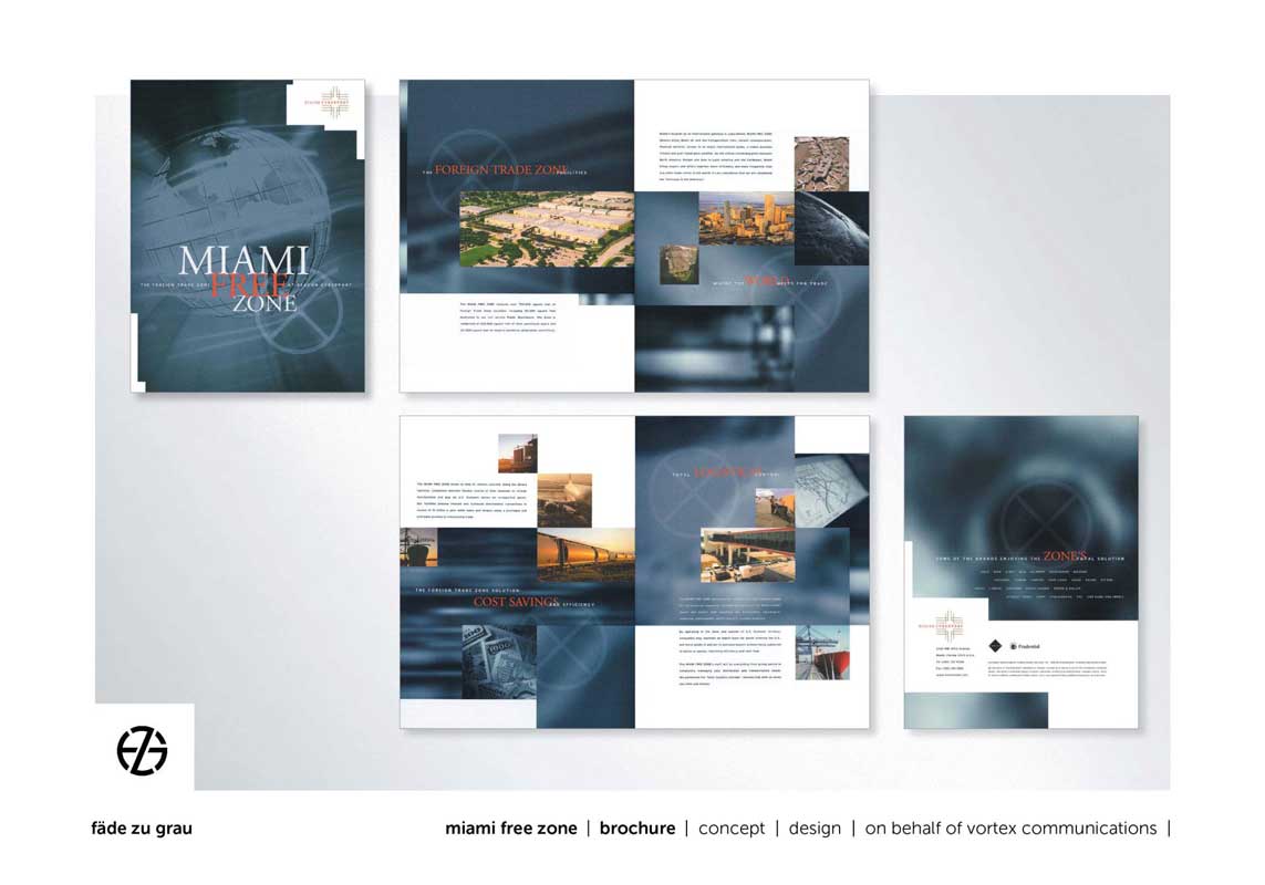 graphic design brochure for miami free zone