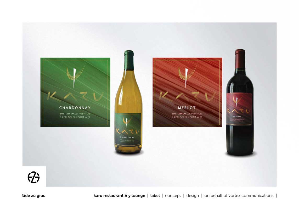 graphic design labels for red and white wine bottles